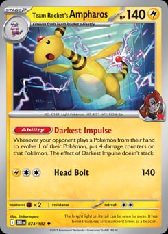 Destined Rivals Team Rocket's Ampharos #74 card