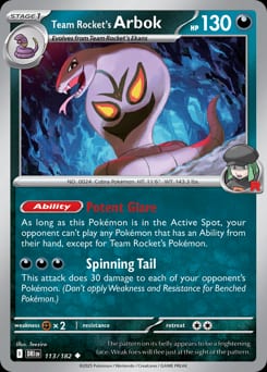 Destined Rivals Team Rocket's Arbok #113 card