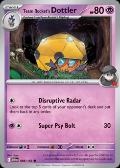 Destined Rivals Team Rocket's Dottler #88 card