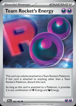 Destined Rivals Team Rocket's Energy #182 card