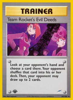 Neo Destiny Team Rocket's Evil Deeds #103 card