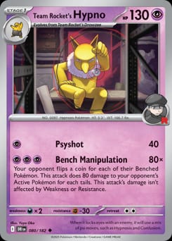 Destined Rivals Team Rocket's Hypno #80 card