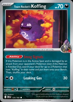 Destined Rivals Team Rocket's Koffing #125 card
