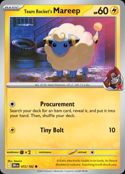Destined Rivals Team Rocket's Mareep #72 card