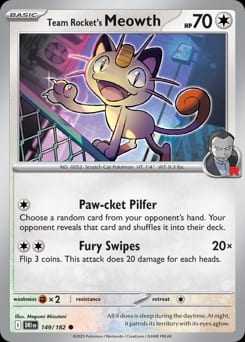 Destined Rivals Team Rocket's Meowth #149 card
