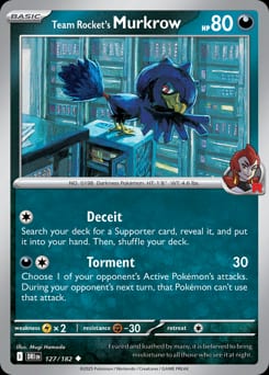 Destined Rivals Team Rocket's Murkrow #127 card