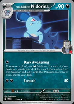 Destined Rivals Team Rocket's Nidorina #115 card