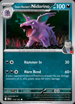 Destined Rivals Team Rocket's Nidorino #118 card