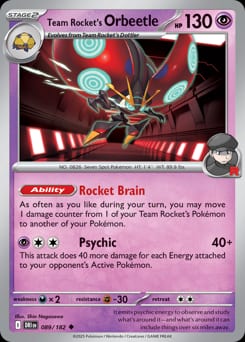 Destined Rivals Team Rocket's Orbeetle #89 card