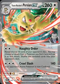 Destined Rivals Team Rocket's Persian ex #150 card
