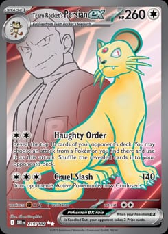Destined Rivals Team Rocket's Persian ex #219 card