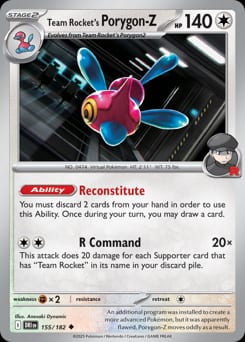 Destined Rivals Team Rocket's Porygon-Z #155 card