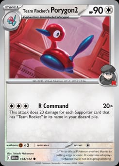 Destined Rivals Team Rocket's Porygon2 #154 card