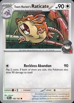 Destined Rivals Team Rocket's Raticate #148 card