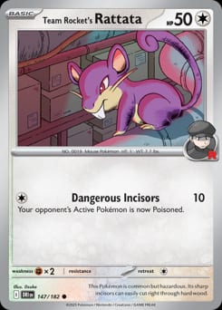 Destined Rivals Team Rocket's Rattata #147 card