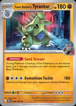 Destined Rivals Team Rocket's Tyranitar #96 card