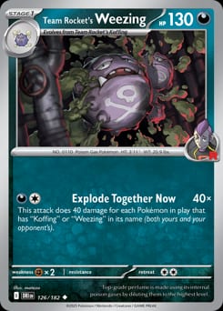 2025 Destined Rivals Team Rocket's Weezing #126 card