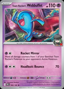 Destined Rivals Team Rocket's Wobbuffet #82 card