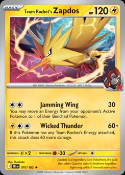 Destined Rivals Team Rocket's Zapdos #70 card