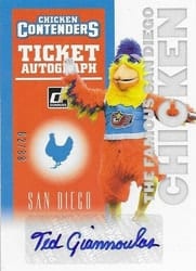 2022 Donruss The Famous San Diego Chicken Contenders Signatures Ted Giannoulas #1 card