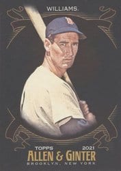 2021 Topps Allen & Ginter X Base Set Ted Williams #148 card