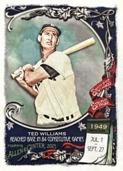 2023 Topps Allen & Ginter Spotless Spans Ted Williams #SS-29 card