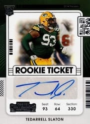 2021 Panini Contenders Base Set Tedarrell Slaton #222 card