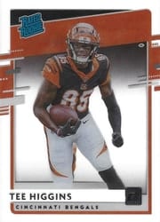 2020 Panini Chronicles Clearly Donruss Rated Rookies Tee Higgins #RR-TH card