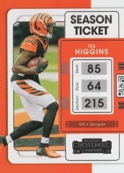 2021 Panini Contenders Base Set Tee Higgins #20 card