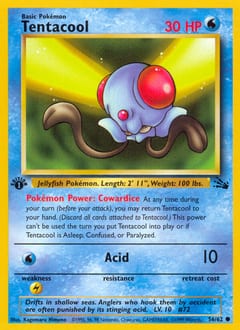 1999 Fossil Tentacool #56 card