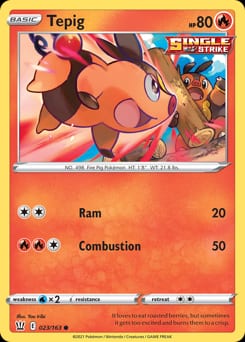 Battle Styles Tepig #23 card