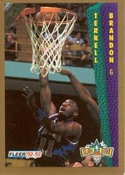 1992-93 Fleer Base Set Terrell Brandon #280 card