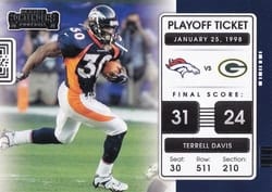 2021 Panini Contenders Playoff Tickets Terrell Davis #PLT-TDA card