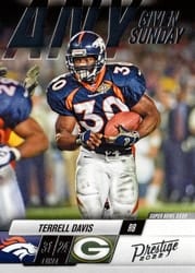 2022 Panini Prestige Any Given Sunday Terrell Davis #3 card