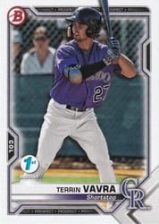 2021 Bowman 1st Edition Base Set Terrin Vavra #BP-100 card
