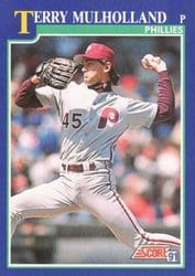 1991 Score Base Set Terry Mulholland #33 card