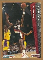 1992-93 Fleer Base Set Terry Porter #190 card
