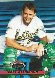 1993 Stadium Club Base Set Terry Steinbach #208 card