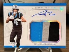2025 Panini National Treasures Crossover Rookie Patch Autographs Tetairoa McMillan #4 card