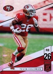2019 Donruss Elite Base Set Tevin Coleman #90 card
