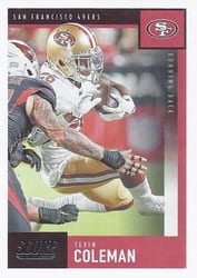2020 Score Base Set Tevin Coleman #313 card
