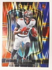 2025 Panini Select Tez Johnson Green Red Prizm Shock #138 card