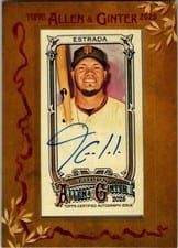 2020 Topps Allen & Ginter Mini Autographs Thairo Estrada #MA-TE card
