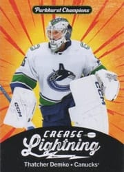 2024-25 Parkhurst Champions Crease Lightning Thatcher Demko #CL-13 card