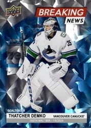 2024-25 Upper Deck Breaking News Thatcher Demko #BN-20 card