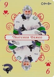 2025-26 O-Pee-Chee Playing Cards Thatcher Demko #9-HEARTS card