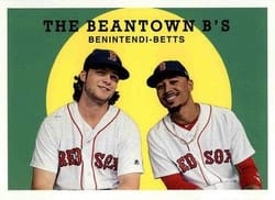 2018 Topps Archives Base Set The Beantown B's (Andrew Benintendi / Mookie Betts) #301 card