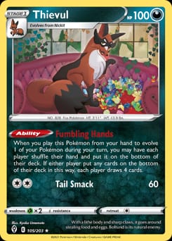 Evolving Skies Thievul #105 card
