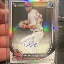 2025 Bowman Chrome Rookie Autographs Thomas Saggese #CRA-TOS card