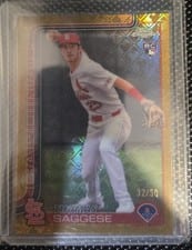 2025 Topps Chrome Logofractor Edition Rookie Autographs Thomas Saggese #RA-TSA card